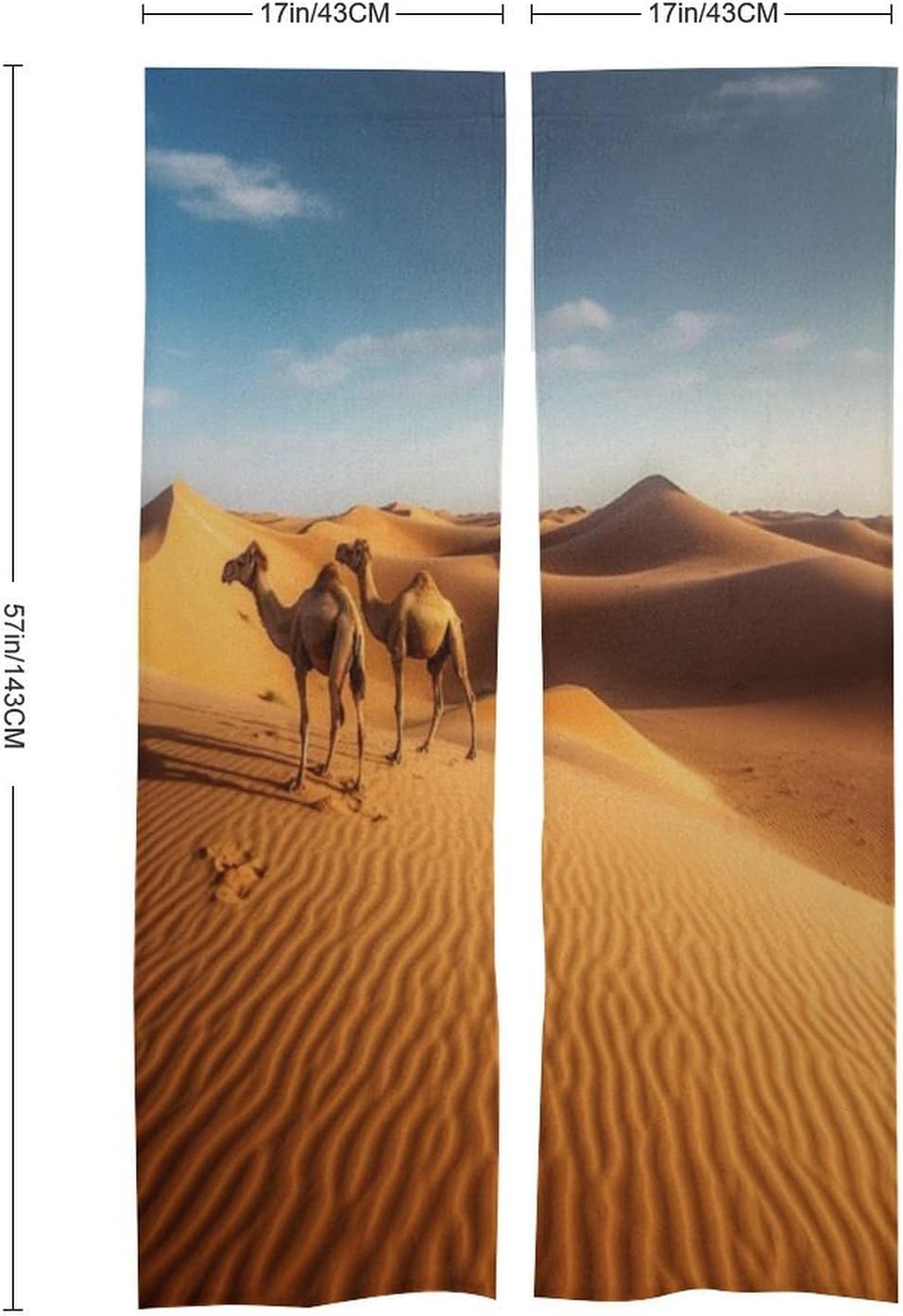 Sand Dunes Sahara Desert Door Curtain Panel 17x57 Inch