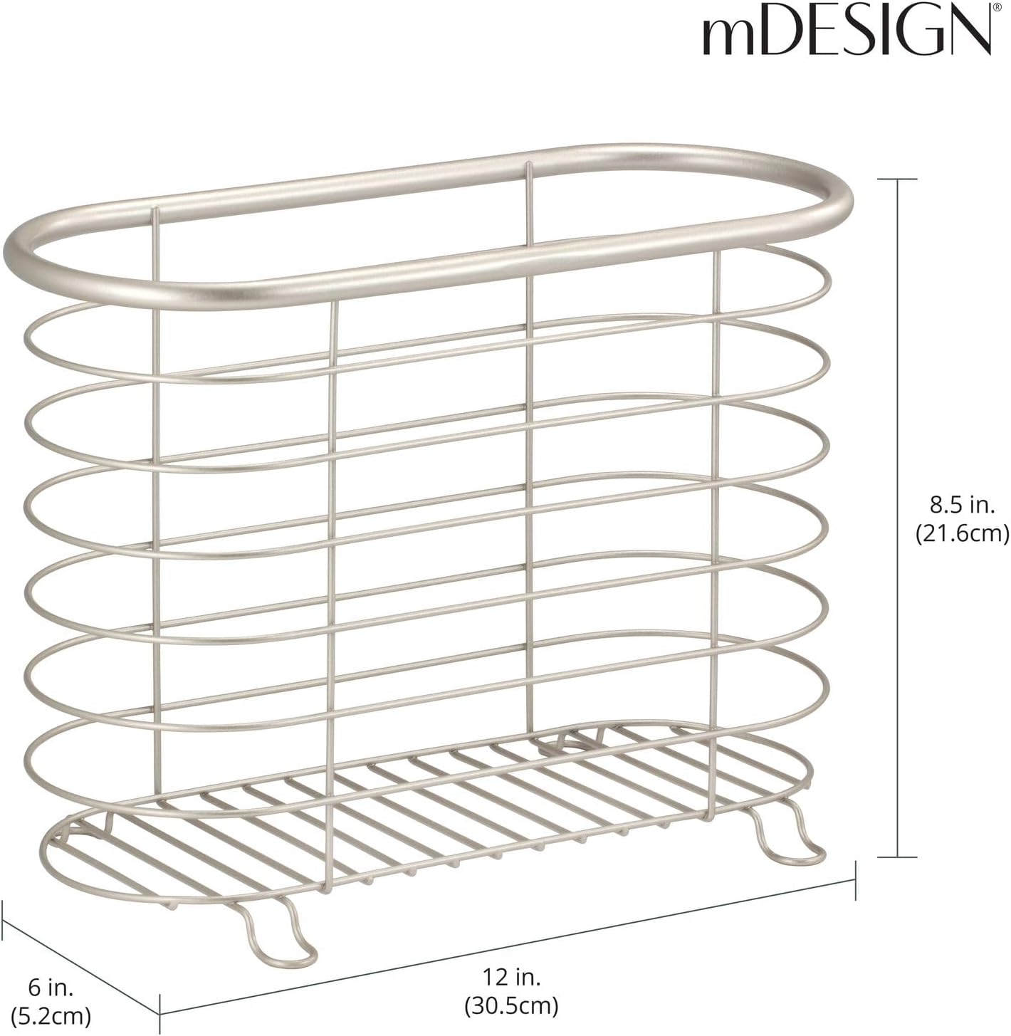 mDesign Steel Magazine Holder Storage Organizer Bin
