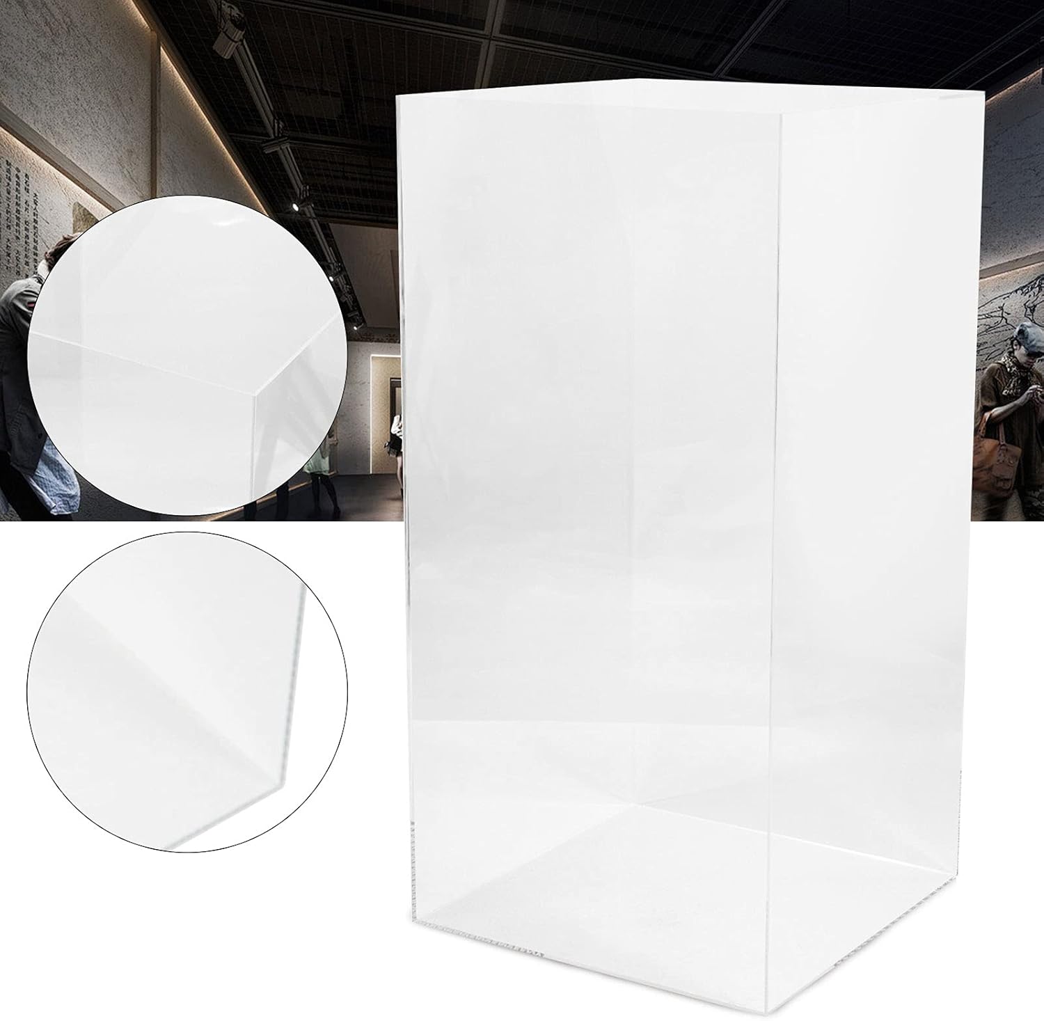 30x30x60cm Clear Acrylic Sculpture Display Stand Riser