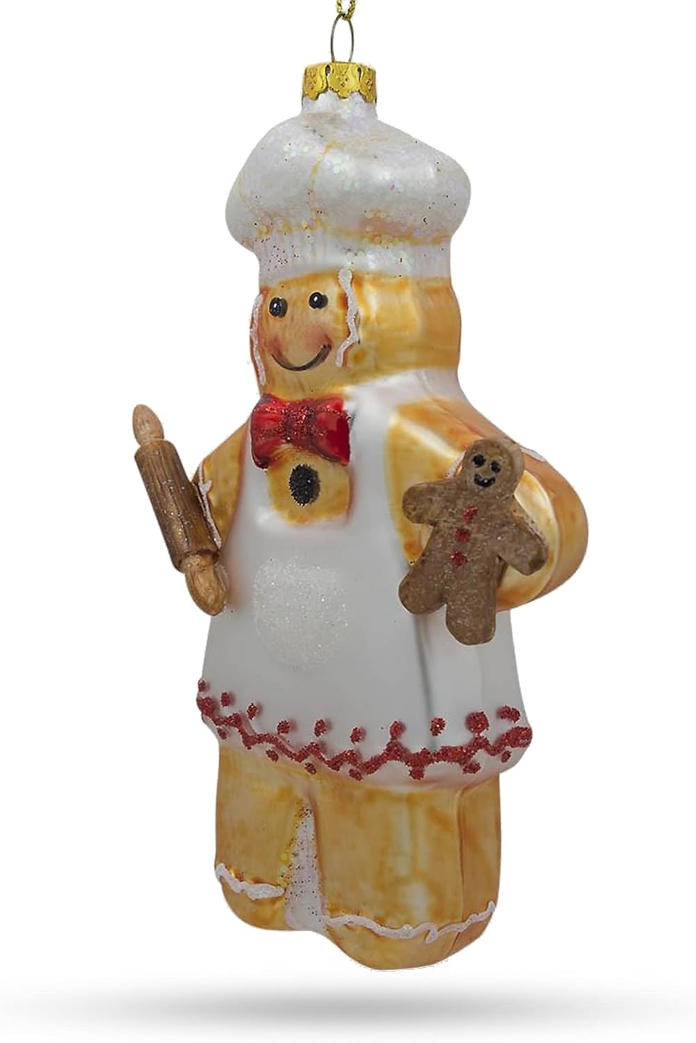 Baking Gingerbread Man Blown Glass Ornament