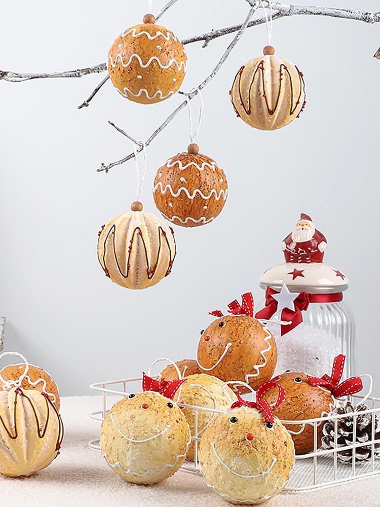 6PCS Shatterproof Gingerbread Christmas Ornaments