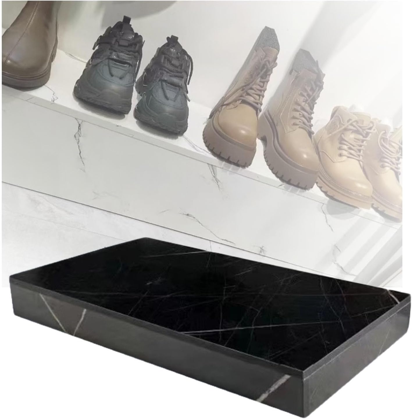 Square Pedestal Display Stand 10cm High Black