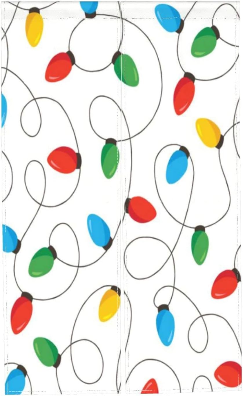 Christmas Rainbow Light Bulb Doorway Curtain 34x56