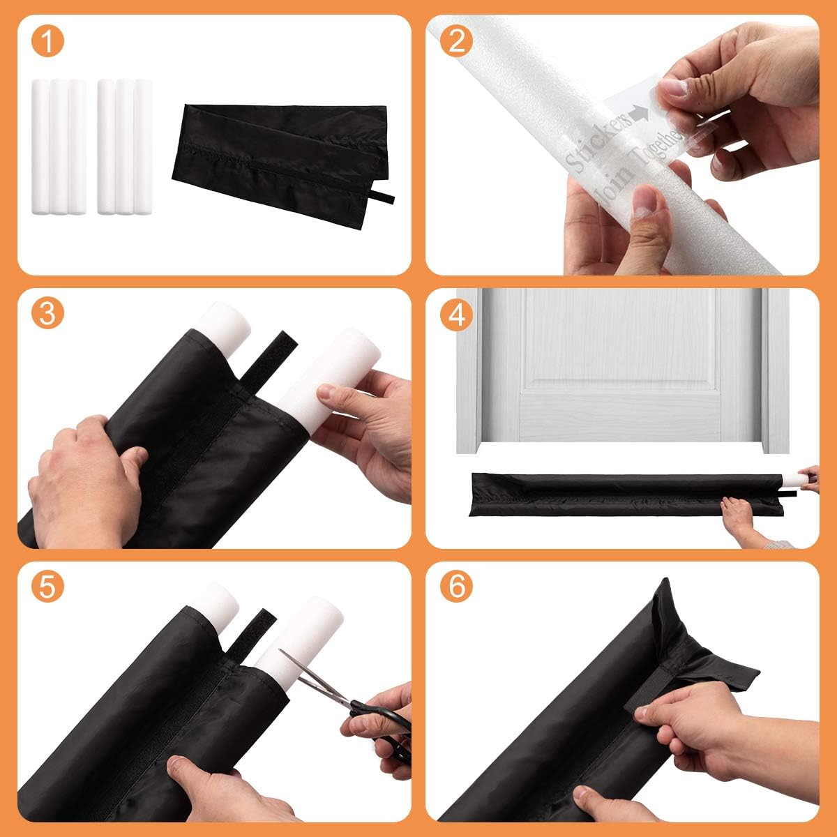 Febos Door Noise Blocker 36 Inches Grey Draft Stopper