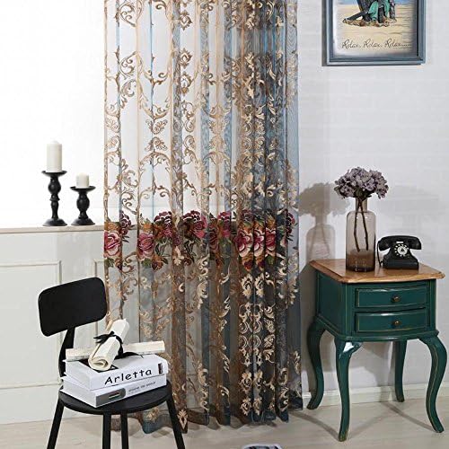 Pureaqu Rod Pocket Sheer Curtain Panel 52x63 Inch