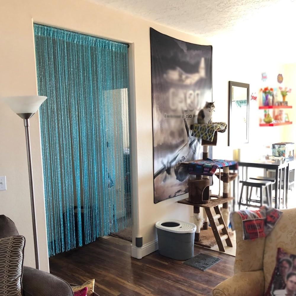 Silver Thread Screen Curtain for Doorways 39x79