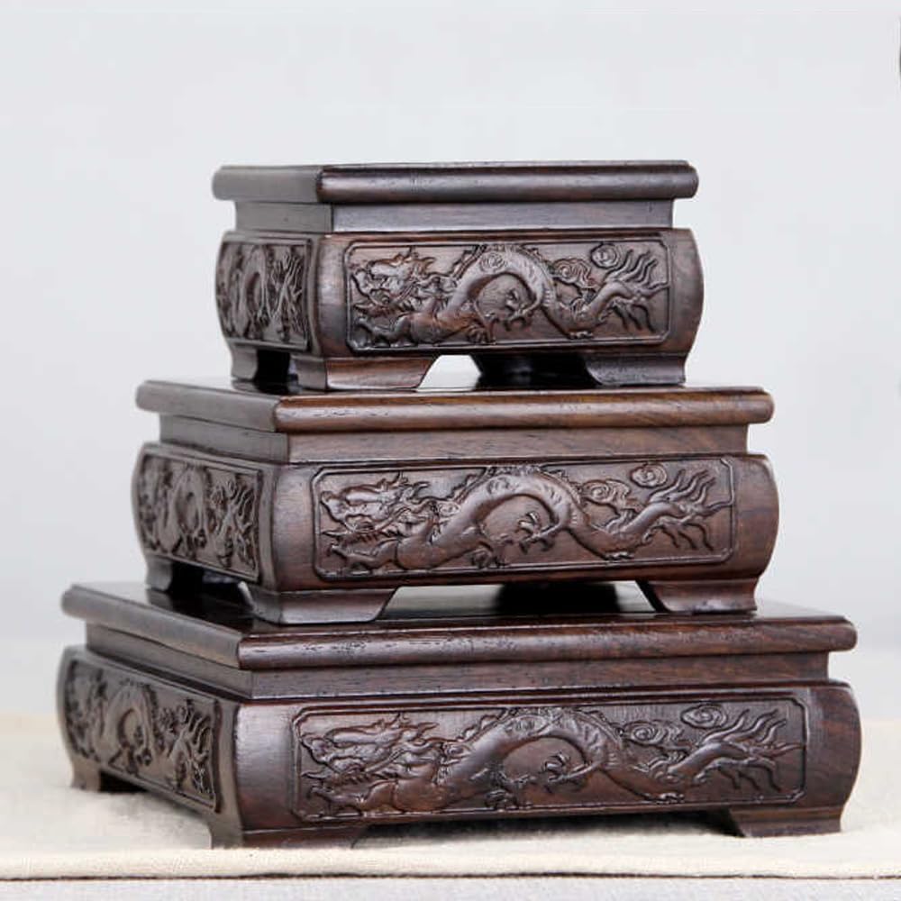 GOLDY WENDY Square Solid Wood Pedestal Display Stand
