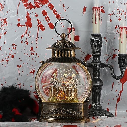 DRomance Halloween Skeleton Snow Globe Lantern