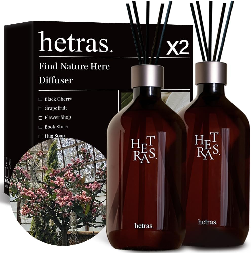 HETRAS Premium Reed Diffuser Set 169 Fl Oz 2 Pack