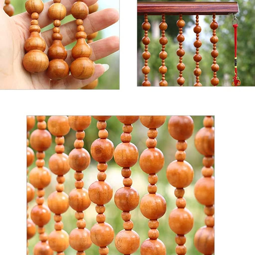 ZHOUXIAO 21 Strands Wood Bead Curtain for Doorways