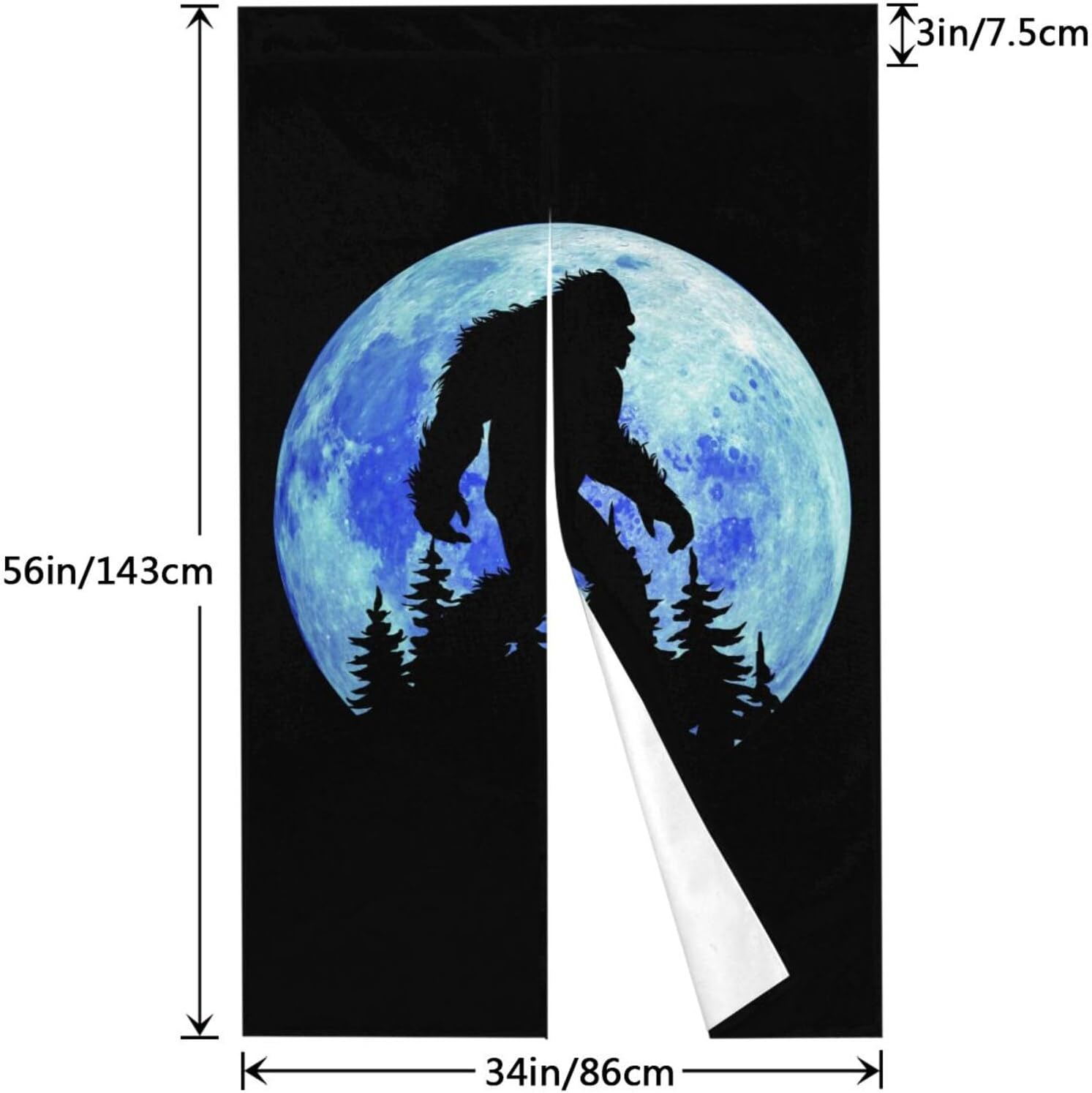 Moon Bigfoot Door Curtain 34x56 Inch Privacy Panel