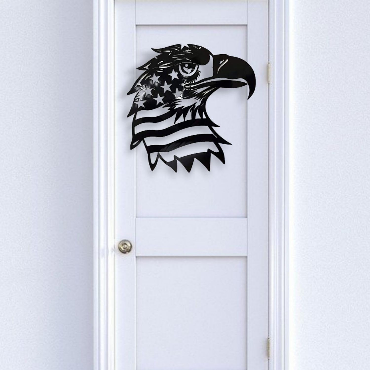 Patriotic Bald Eagle American Flag Metal Wall Art 30 Inches