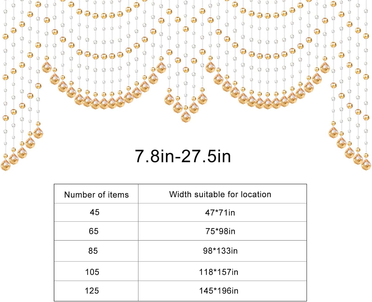 Blue Crystal Beaded Curtain with 85 Strings
