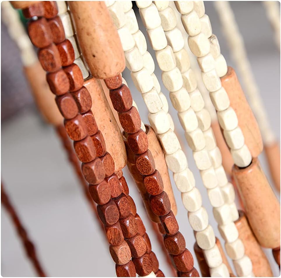 27 Strands Beaded Door Curtain with Real Wood Beads