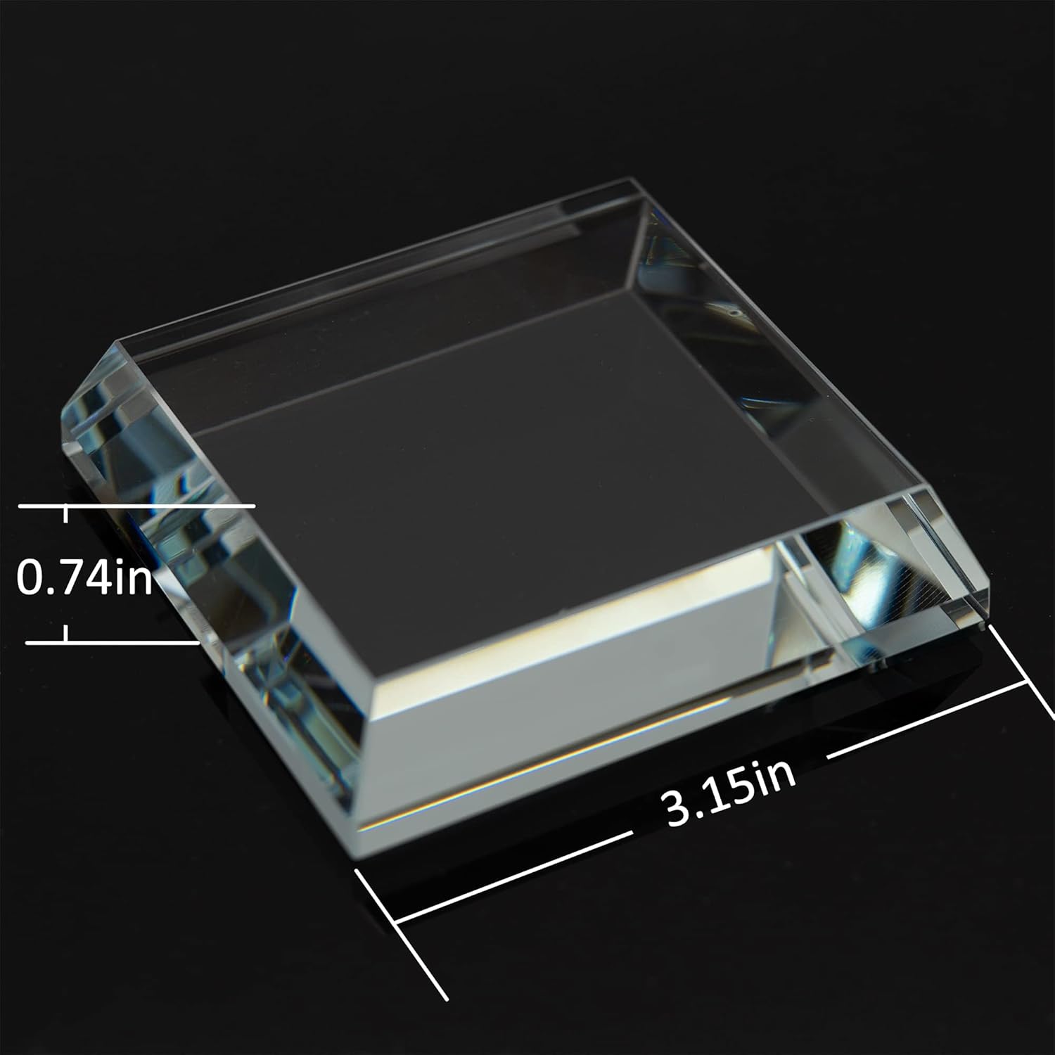 StayMax Clear Crystal Glass Display Base for Collectibles