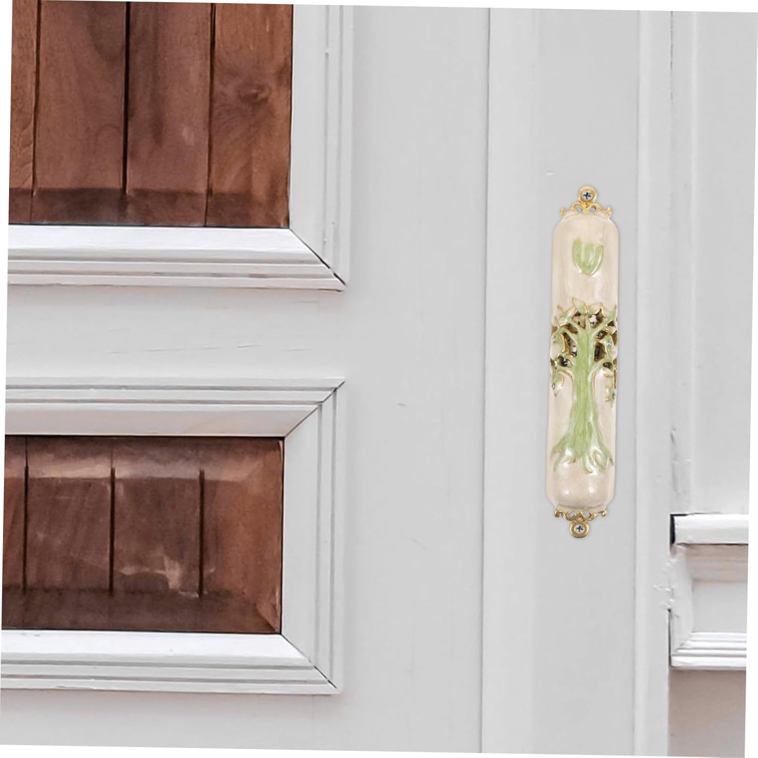 Retro Metal Mezuzah Ornament Religious Decor for Door