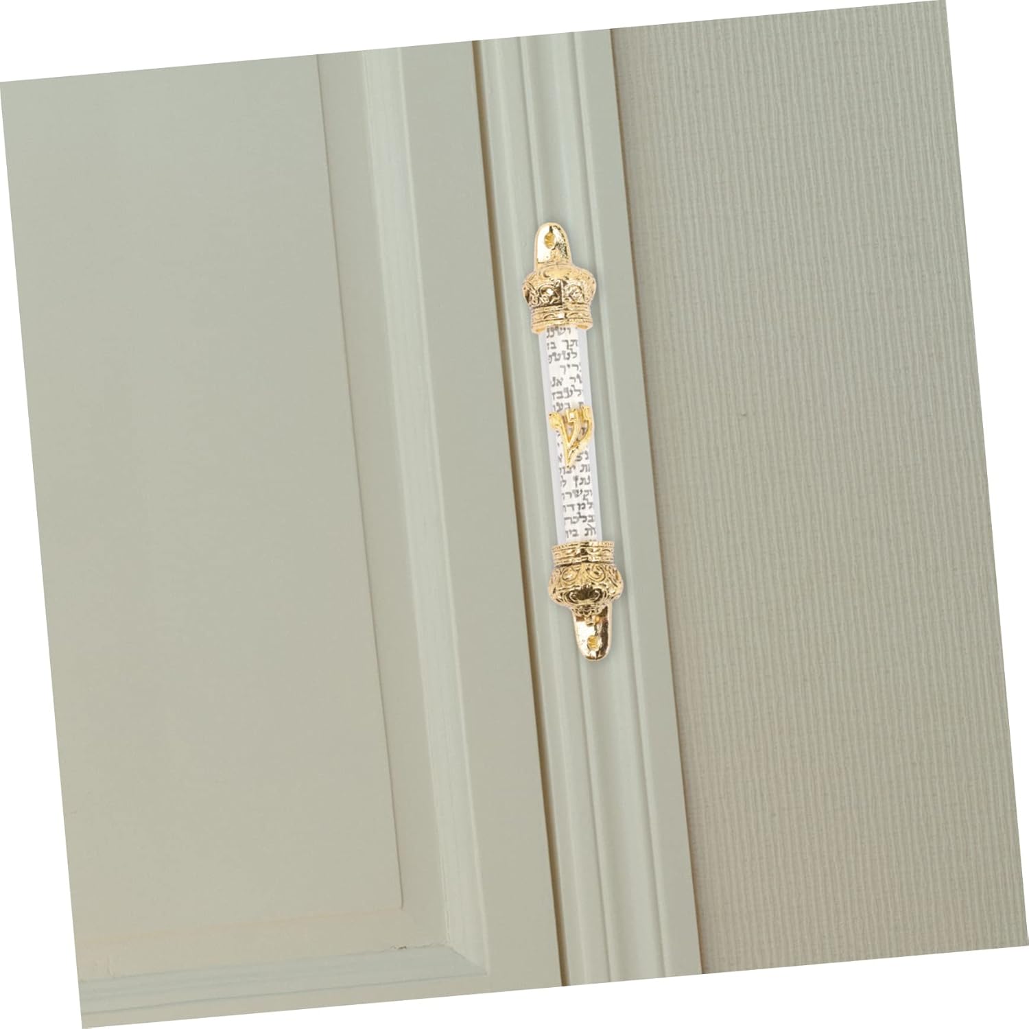 Metal Mezuzah Door Ornament with Crown Design