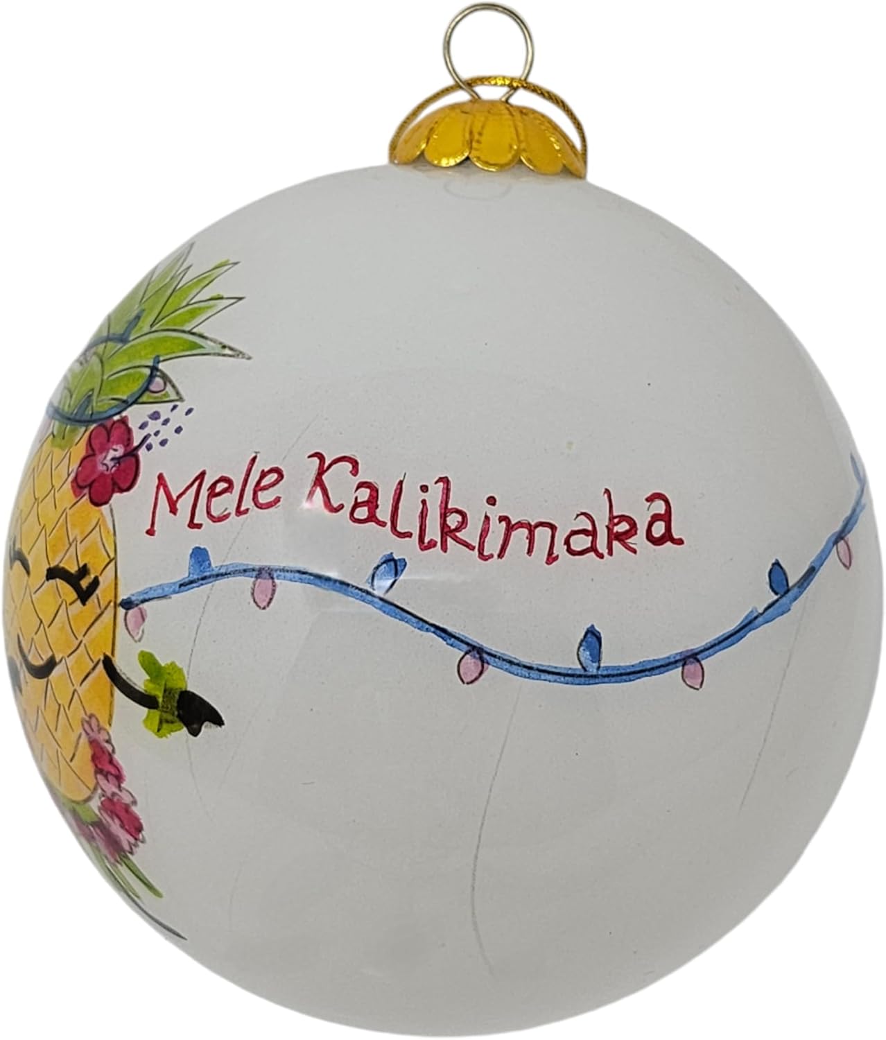 Happy Aloha Pineapple Hula Cheer Christmas Ornament