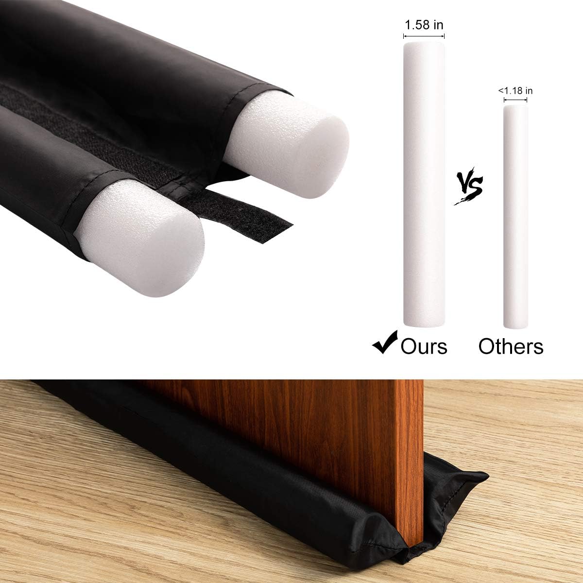 Febos Door Noise Blocker 36 Inches Grey Draft Stopper