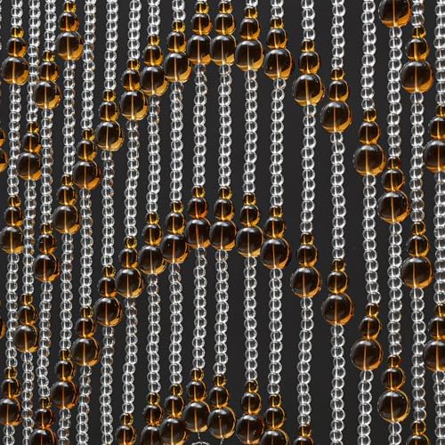 Wupyi Brown Crystal Beaded Curtain for Doorways and Windows