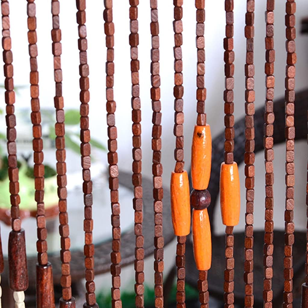 60 Strands Wood Beaded Curtain for Doorways and Room Dividers