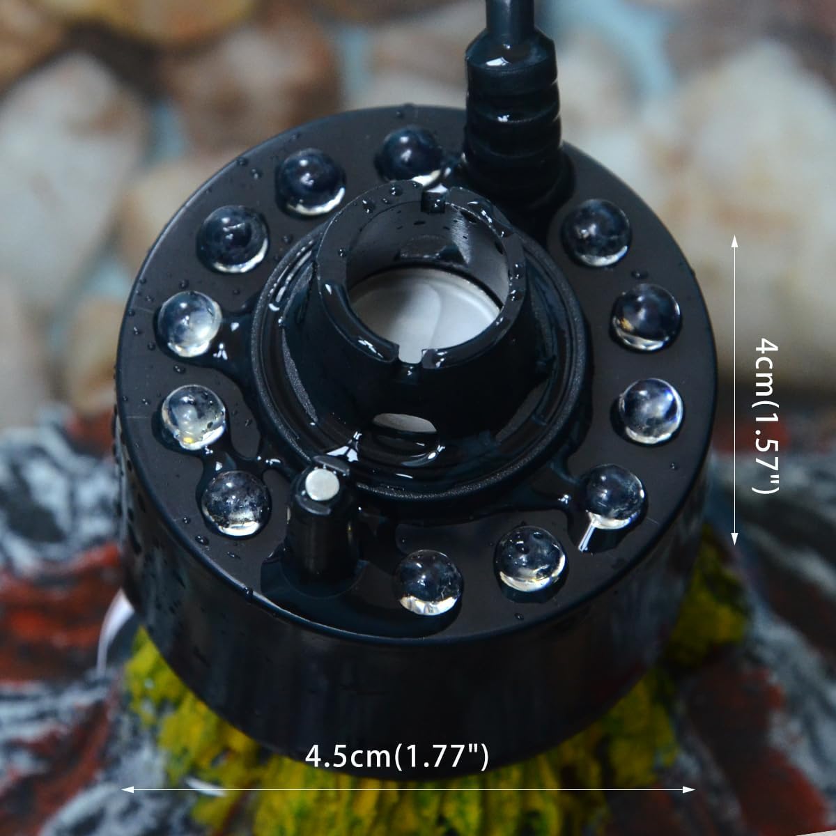 Adjustable Mist Maker with LED and Splash Guard Black