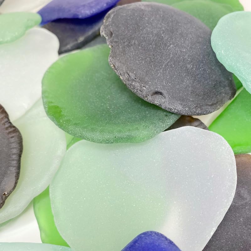 XL Sea Glass Bottle Bottoms 5 Pack Mixed Sizes