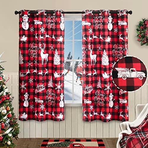 PANELSBURG Red Buffalo Plaid Curtains Set of 2