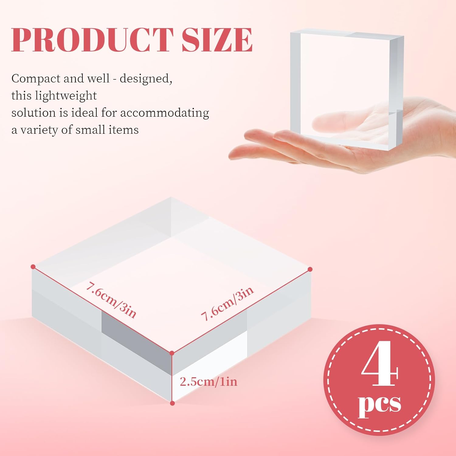 4 Piece Acrylic Display Stand Set for Jewelry and Collectibles