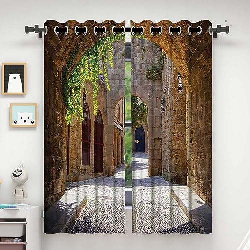 ZYMECH Tuscan Decor 2 Panel Curtains 55x72in Blackout