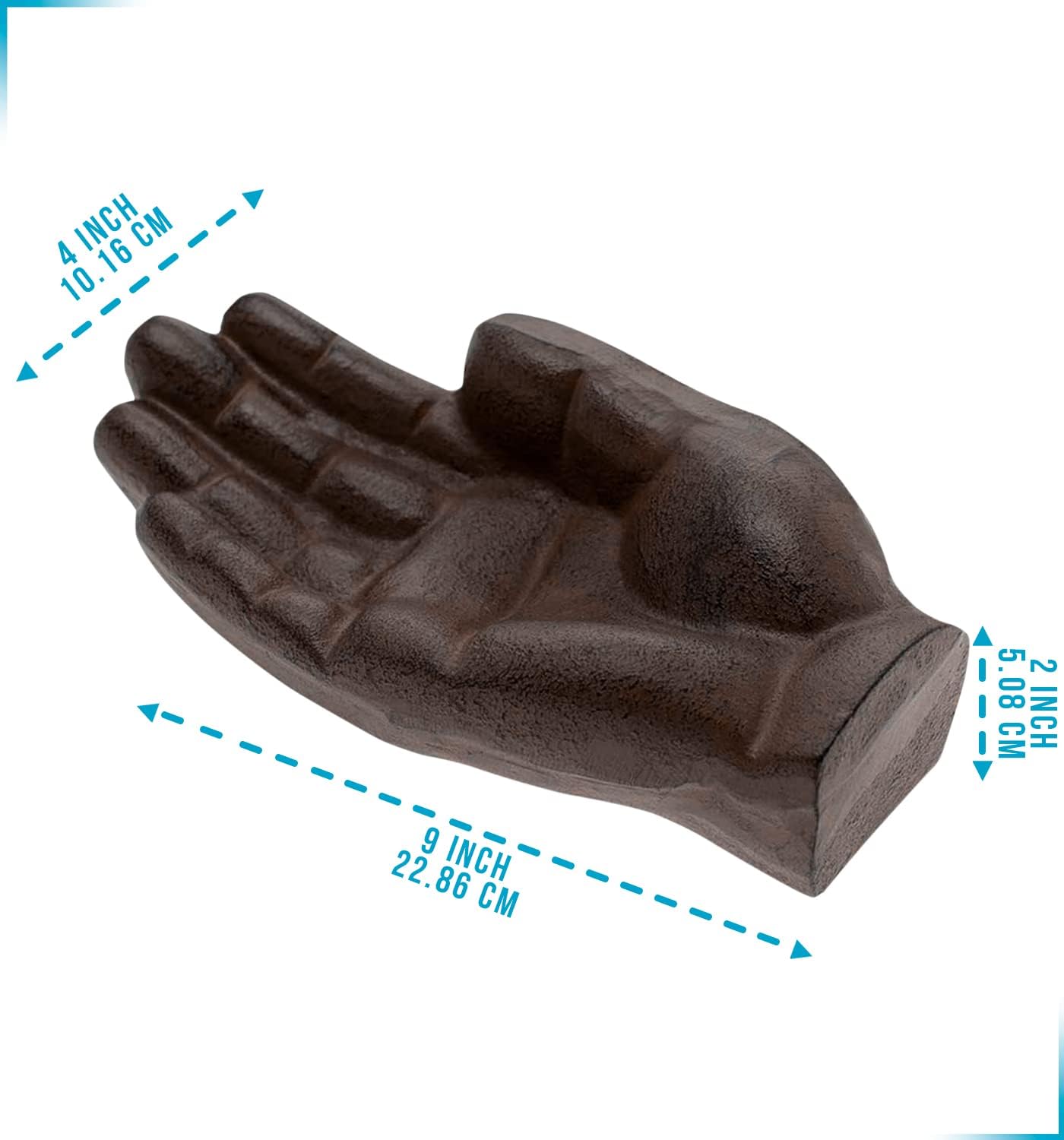 Cast Iron Cigar Ashtray Hand-Shaped - Rustic Decor