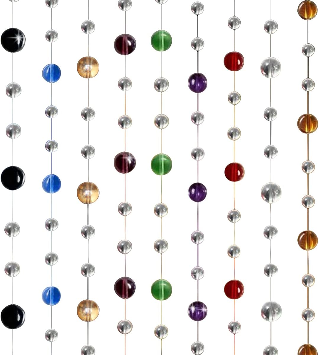 ECYC Ltd Crystal Glass Beaded Curtain 5 Strings 78 Inch