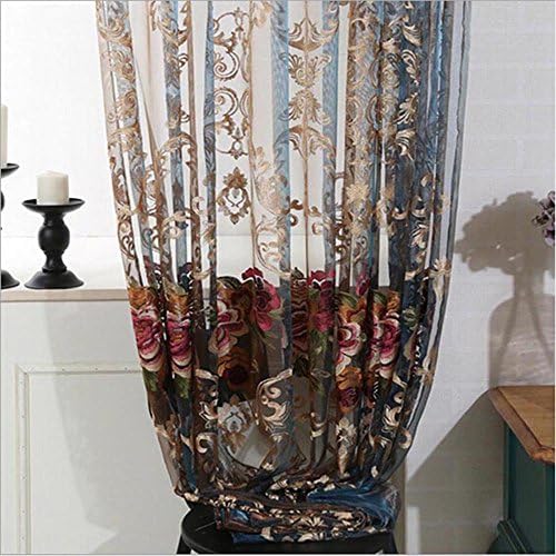 Pureaqu Rod Pocket Sheer Curtain Panel 52x63 Inch
