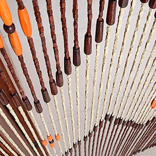 60 Strands Wood Beaded Curtain for Doorways and Room Dividers