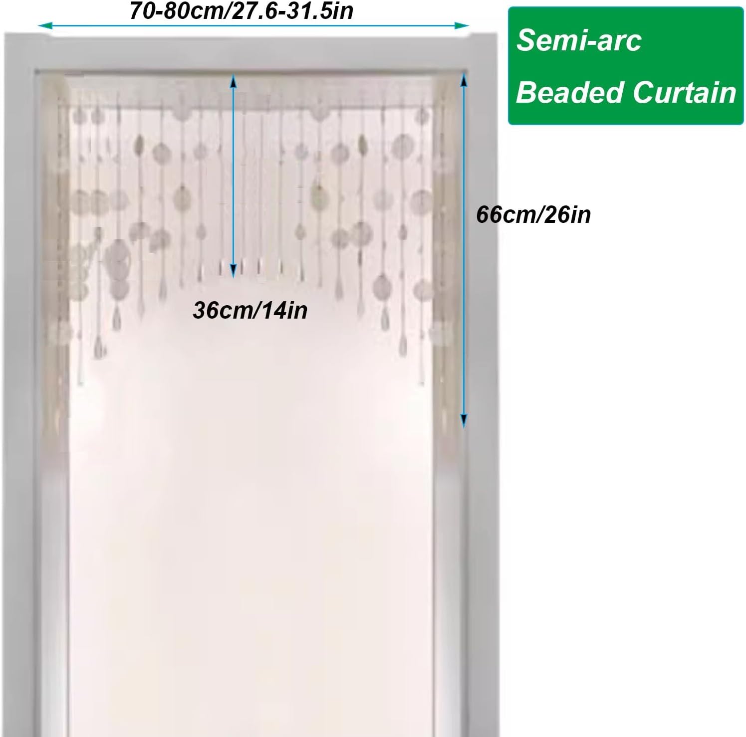 Blue Beaded Curtain for Doorway Privacy Partition