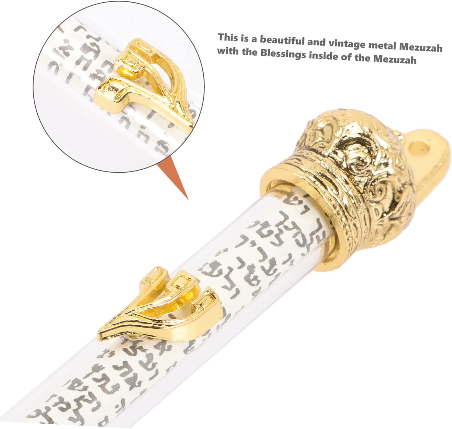 Sturdy Metal Mezuzah Scroll Door Ornament