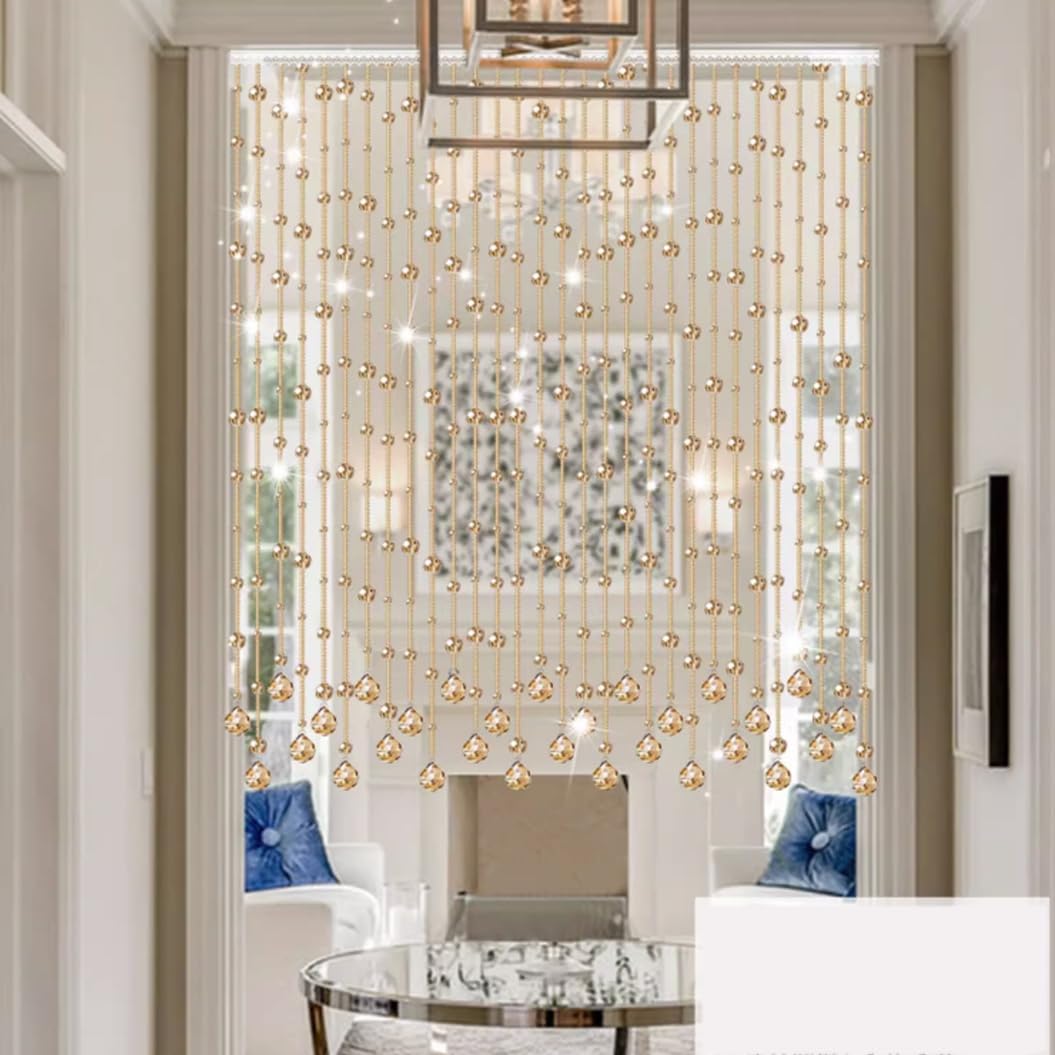 GVILTY Crystals Beaded Curtain Door Decor 25 Strands 100x150cm