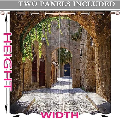 ZYMECH Tuscan Decor 2 Panel Curtains 55x72in Blackout