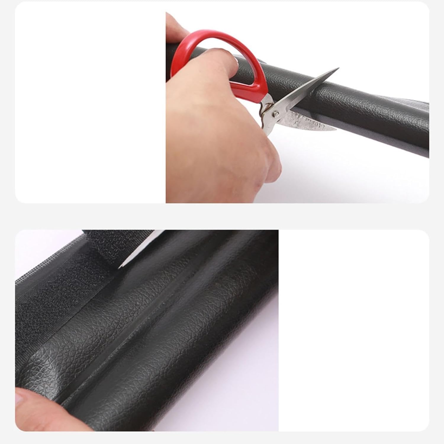 Door Draft Stopper with Velcro Black 38 Inch Length