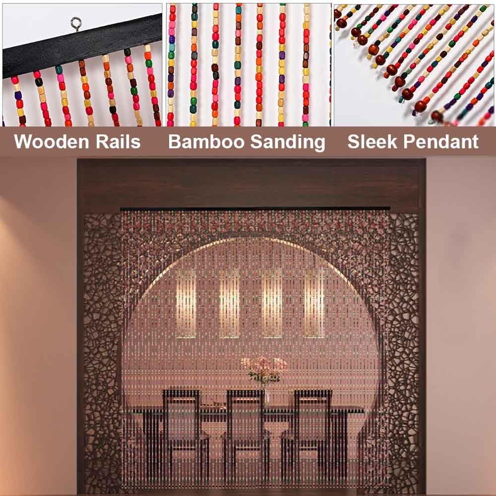 41 Strands Beaded Curtain with Bamboo Beads