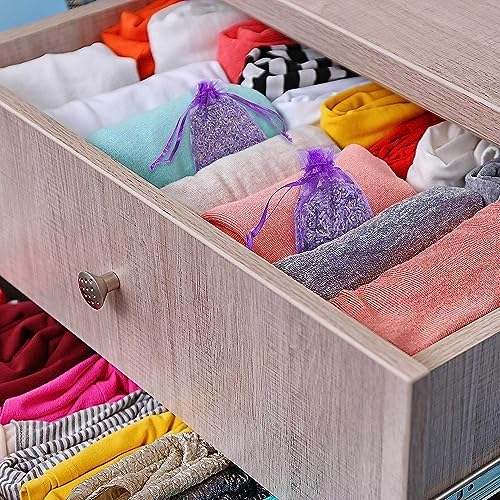 25 Pack Dried Lavender Flower Sachets for Drawers Closets