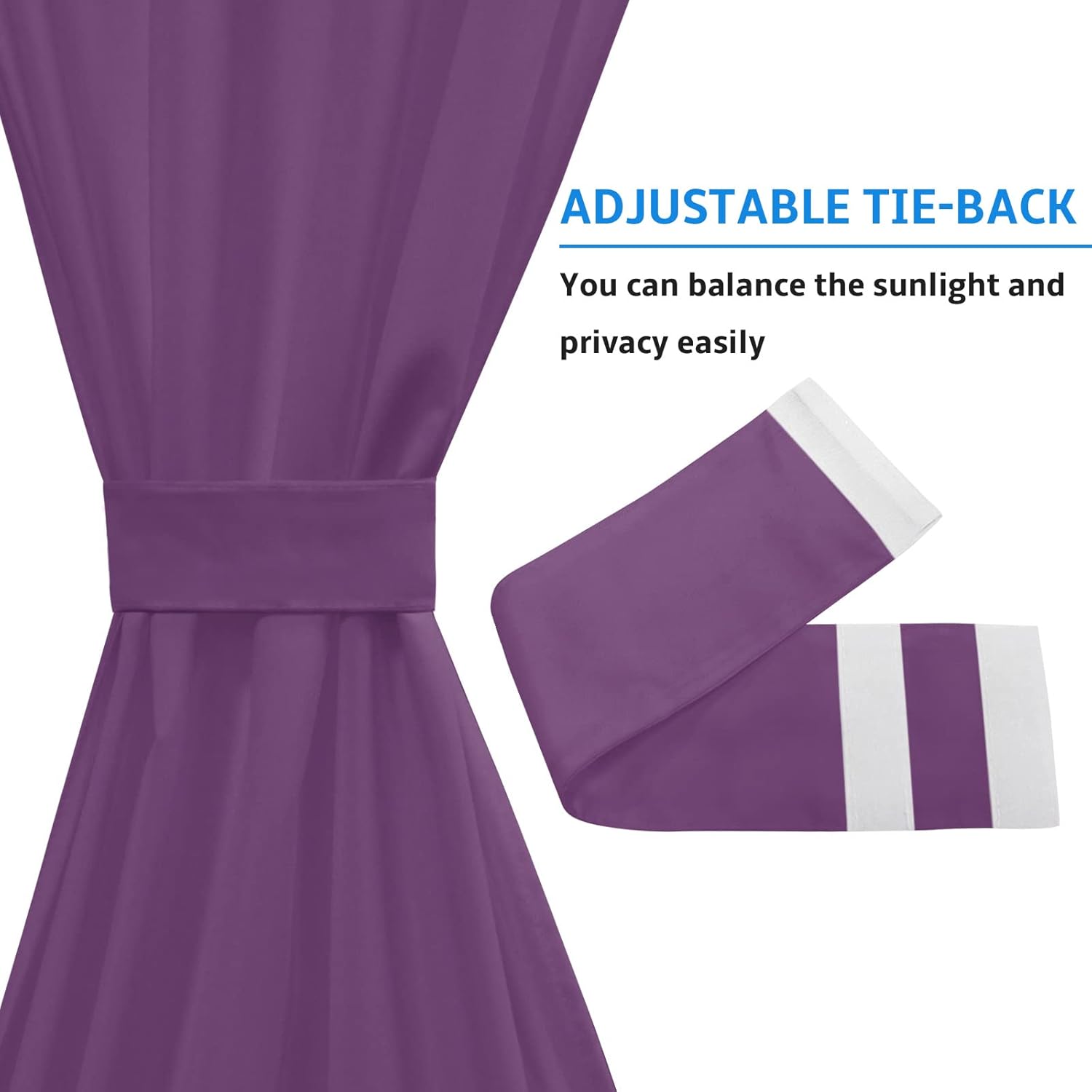 Chic D Door Curtains 25x72in Purple Lavender Blackout Panel Rod Pocket