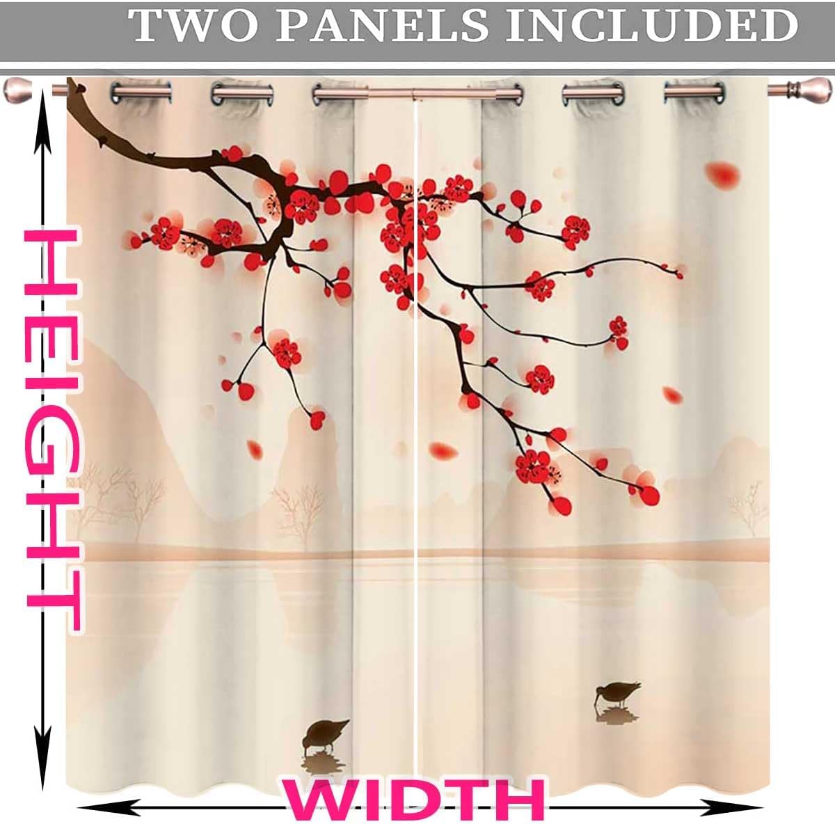 Pink Bead Curtain Panels for Doorway 55x72 inches