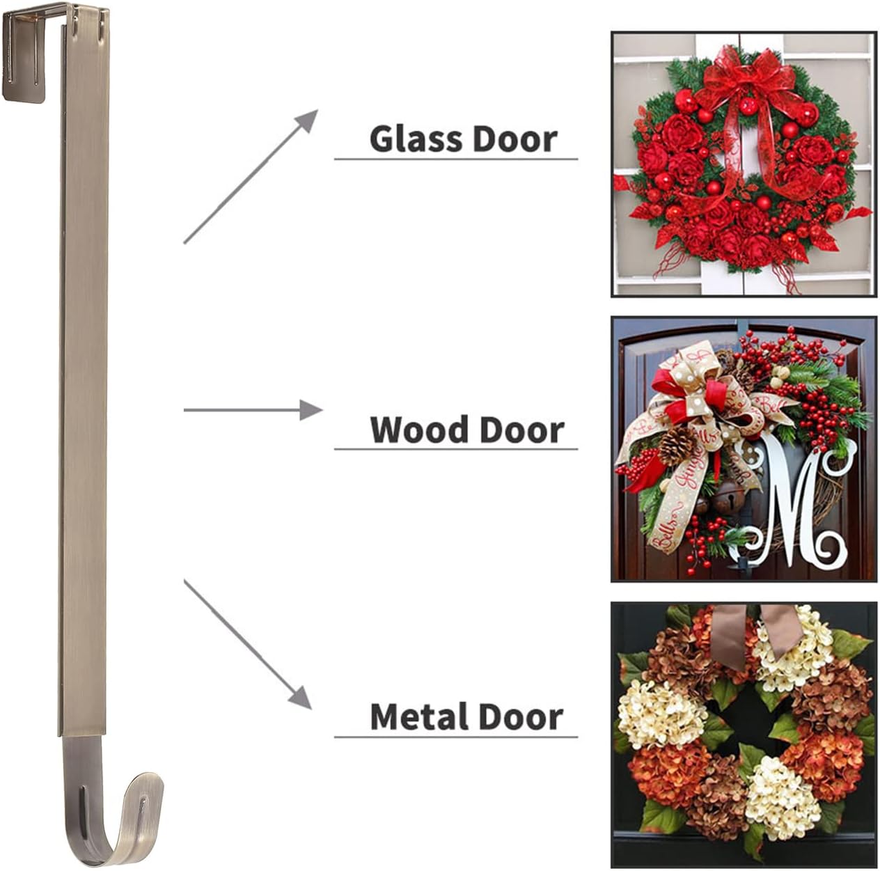 Sattiyrch Adjustable Wreath Hanger 15-25 Inch Bronze