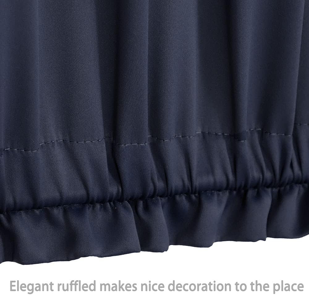 PANOVOUS Door Window Curtain Panel 25x40 Inch Navy Blackout