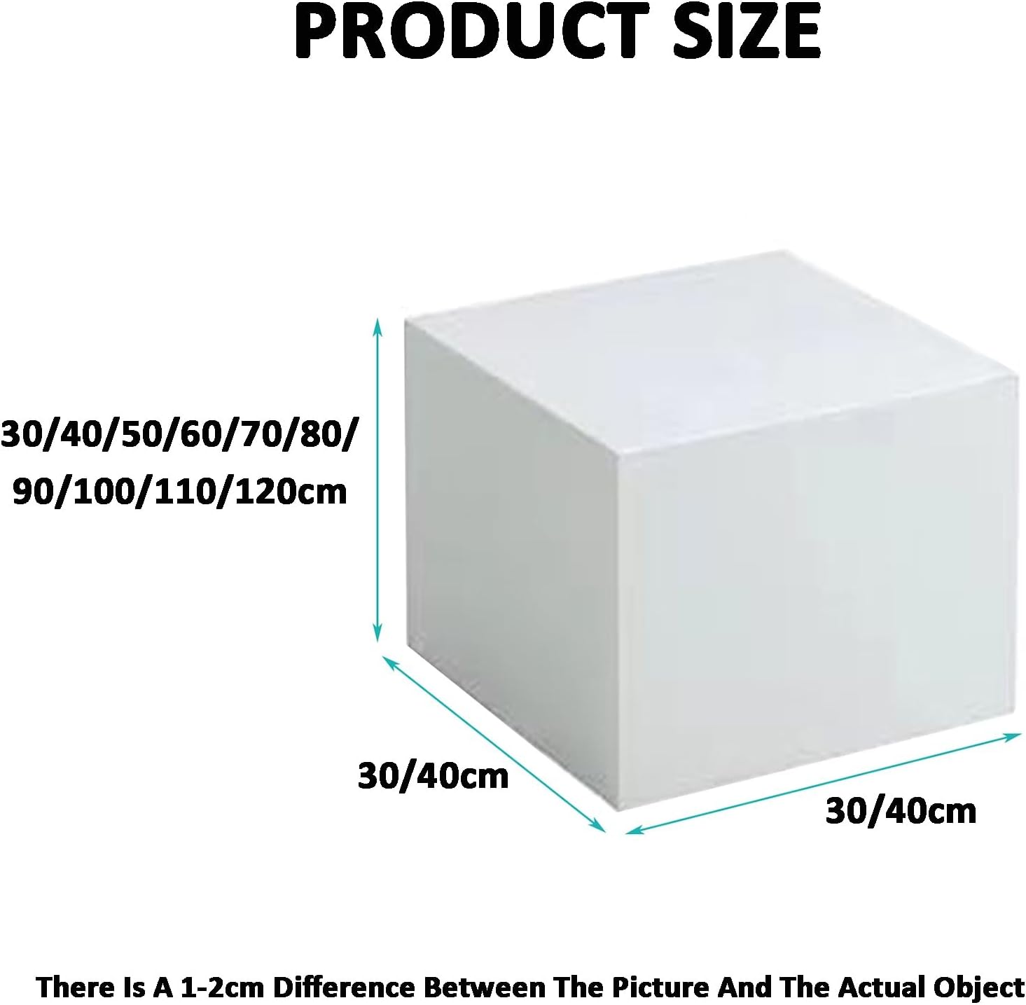 ZDMEI Cube Display Pedestal Stand 200KG Load White 40x120cm
