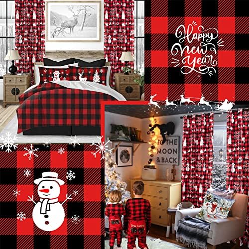 PANELSBURG Red Buffalo Plaid Curtains Set of 2