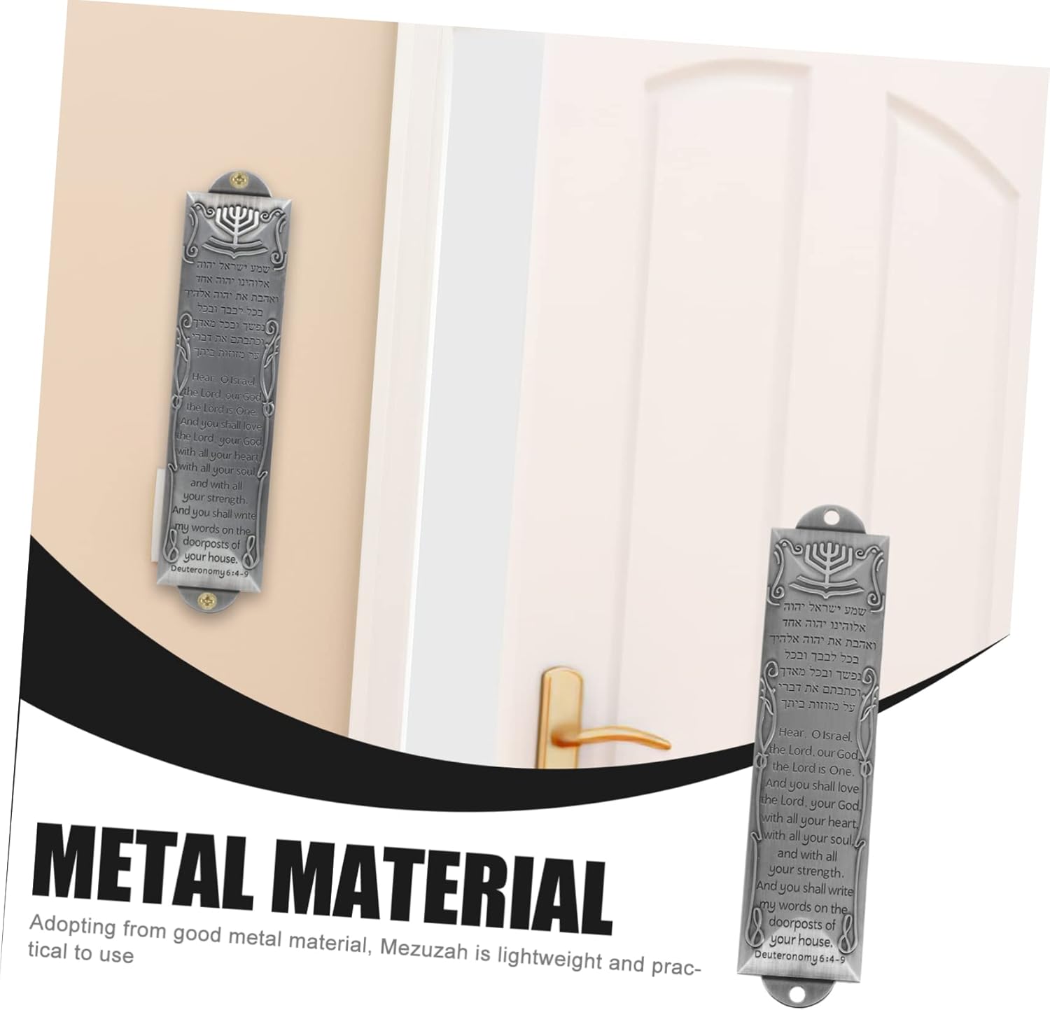 Retro Metal Mezuzah Plaque Door Decor