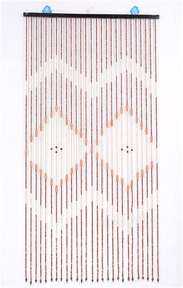 Natural Beaded Curtains for Doorways 27 Strands Wooden Room Dividers