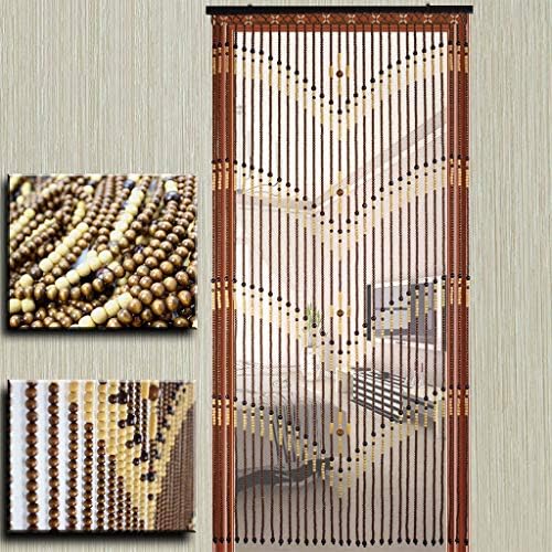 QPZK 31 Shares Wood Beaded Curtain 80x180cm Door Divider